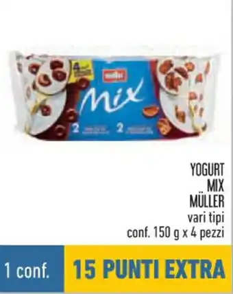 Conad YOGURT MIX MÜLLER vari tipi conf. 150 g x 4 pezzi offerta
