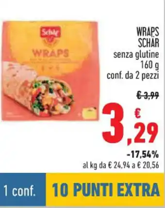 Conad WRAPS SCHAR senza glutine 160 g conf. da 2 pezzi offerta