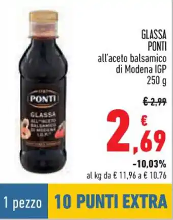 Conad GLASSA PONTI all'aceto balsamico di Modena IGP 250 g offerta
