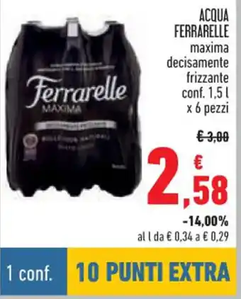 Conad ACQUA FERRARELLE maxima decisamente frizzante conf. 1,5 l x 6 pezzi offerta