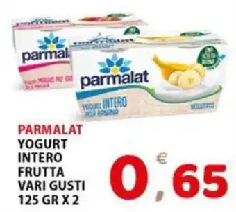 Premium Supermercati PARMALAT YOGURT INTERO FRUTTA VARI GUSTI 125 GR X 2 offerta