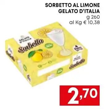 Borello Supermercati SORBETTO AL LIMONE GELATO D'ITALIA g 260 offerta
