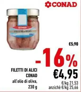 Conad City Conad Filetti di Alici 230g offerta