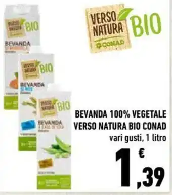 Conad City Conad Bevanda 100% Vegetale Verso Natura Bio 1 litro offerta