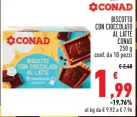 Conad Superstore BISCOTTO CON CIOCCOLATO AL LATTE CONAD offerta
