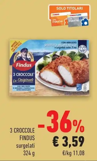 Conad City 3 CROCCOLE FINDUS surgelati 324 g offerta