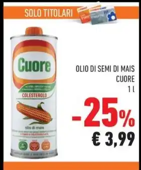 Conad City OLIO DI SEMI DI MAIS CUORE 1 l offerta