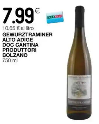 Coop GEWURZTRAMINER ALTO ADIGE DOC CANTINA PRODUTTORI BOLZANO 750 ml offerta