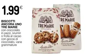 Coop BISCOTTI ANCORA UNO TRE MARIE con cioccolato in pezzi, krumiri o frolla al cacao con gocce di cioccolato, varie grammature offerta