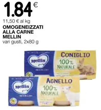 Coop OMOGENEIZZATI ALLA CARNE MELLIN vari gusti, 2x80 g offerta