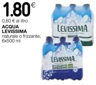 Coop ACQUA LEVISSIMA naturale o frizzante, 6x500 ml offerta