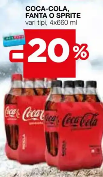 Coop COCA-COLA, FANTA O SPRITE vari tipi, 4x660 ml offerta