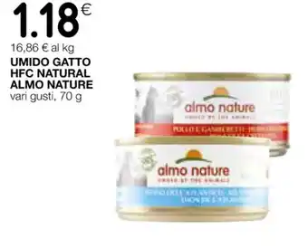 Coop UMIDO GATTO HFC NATURAL ALMO NATURE vari gusti, 70 g offerta