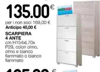 Coop SCARPIERA 4 ANTE cm H154xL70x offerta