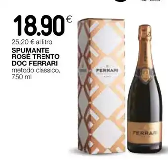 Coop SPUMANTE ROSÈ TRENTO DOC FERRARI metodo classico, 750 ml offerta