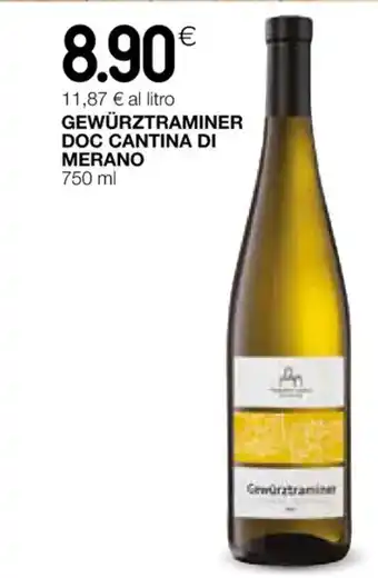 Coop GEWÜRZTRAMINER DOC CANTINA DI MERANO 750 ml offerta