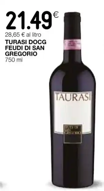 Coop TAURASI TURASI DOCG FEUDI DI SAN GREGORIO 750 ml offerta