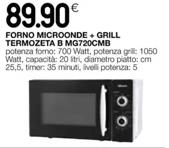 Coop FORNO MICROONDE + GRILL TERMOZETA B MG720CMB offerta