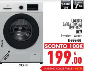 Conad Superstore LAVATRICE CARICA FRONTALE DSW-71423 DAYA Inverter - Vapore offerta