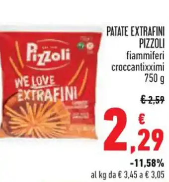 Conad Superstore PATATE EXTRAFINI PIZZOLI fiammiferi croccantixximi 750 g offerta