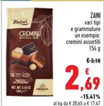 Conad Superstore ZAINI vari tipi e grammature un esempio: cremini assortiti 154 g offerta