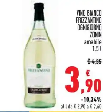 Conad Superstore VINO BIANCO FRIZZANTINO OGNIGIORNO ZONIN amabile 1, 5 l offerta