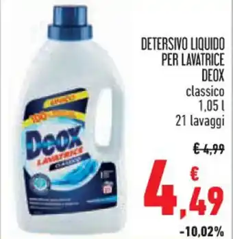 Conad Superstore DETERSIVO LIQUIDO PER LAVATRICE DEOX classico 1,05 l offerta