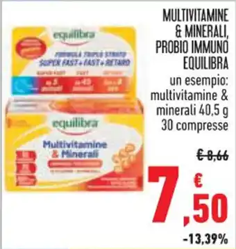 Conad Superstore MULTIVITAMINE & MINERALI, PROBIO IMMUNO EQUILIBRA 40,5 g 30 compresse offerta