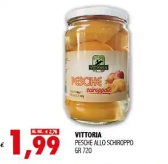 Supermarket Verdeblu VITTORIA PESCHE ALLO SCHIROPPO GR 720 offerta