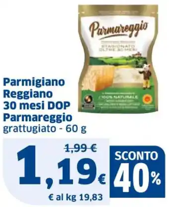 Sigma Parmigiano Reggiano 30 mesi DOP Parmareggio grattugiato - 60 g offerta