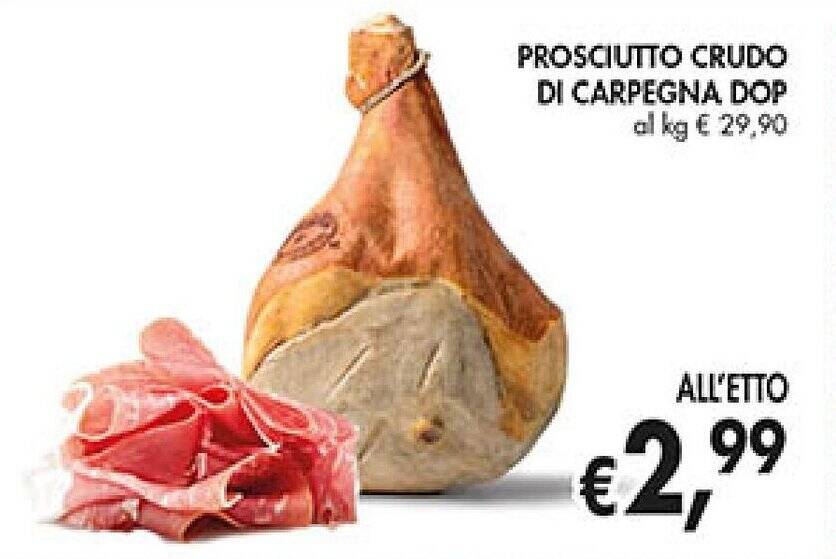 PROSCIUTTO CRUDO DI CARPEGNA DOP al kg offerta di Coal