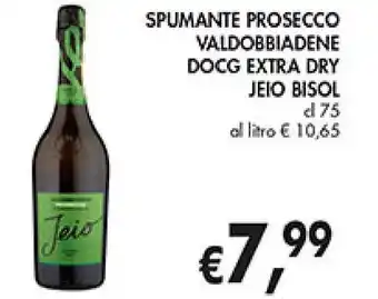 Coal SPUMANTE PROSECCO VALDOBBIADENE DOCG EXTRA DRY JEIO BISOL cl 75 offerta