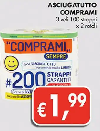 Coal ASCIUGATUTTO COMPRAMI 3 veli 100 strappi x 2 rotoli offerta