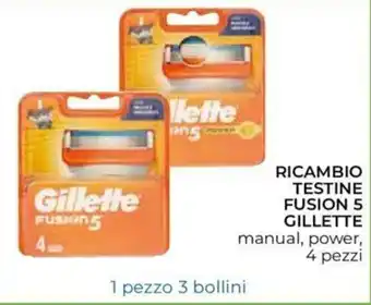 Conad City Gillette Ricambio Testine Fusion 5 4 pezzi offerta