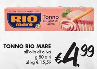 èccoMI TONNO RIO MARE all'olio di oliva g 80 x 4 offerta