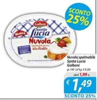 DiMeglio Nuvola spalmabile Santa Lucia Galbani gr. 180 offerta