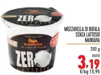 Maxi Supermercati MOZZARELLA DI BUFALA SENZA LATTOSIO MANDARA 200 g offerta