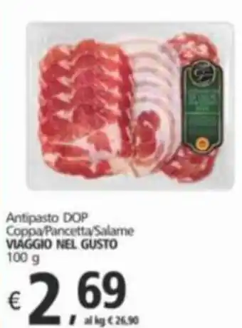 Alter Discount Antipasto DOP Coppa/Pancetta/Salame VIAGGIO NEL GUSTO 100 g offerta