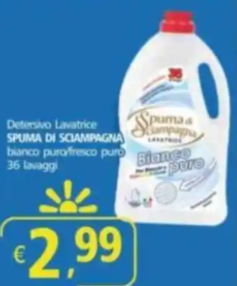 Alter Discount Detersivo Lavatrice SPUMA DI SCIAMPAGNA bianco puro/fresco puro Bianco offerta