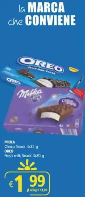 MILKA Choco Snack 4x32 g OREO Fresh milk Snack 4x30 g