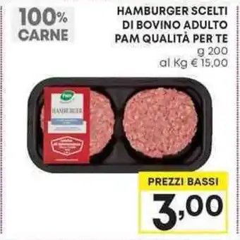 Pam HAMBURGER SCELTI DI BOVINO ADULTO PAM QUALITÀ PER TE g 200 offerta