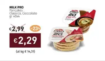 Prezzemolo e Vitale MILK PRO Pancakes Classico, Cioccolato gr 40x4 offerta