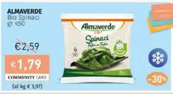 Prezzemolo e Vitale ALMAVERDE Bio Spinaci gr 450 offerta