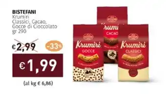 Prezzemolo e Vitale BISTEFANI Krumiri Classici, Cacao, Gocce di Cioccolato gr 290 offerta