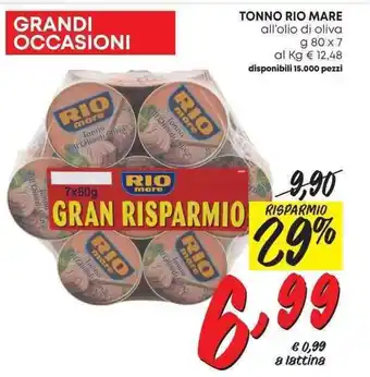 Pam TONNO RIO MARE all'olio di oliva g 80 x 7 offerta