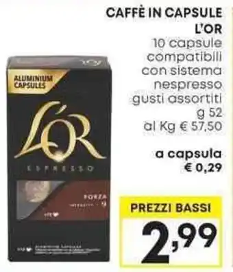Pam CAFFÈ IN CAPSULE L'OR g 52 offerta