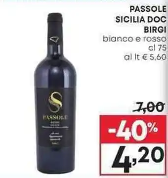 Pam PASSOLE SICILIA DOC BIRGI bianco e rosso cl 75 offerta