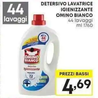 Pam DETERSIVO LAVATRICE IGIENIZZANTE OMINO BIANCO 44 lavaggi ml 1760 offerta