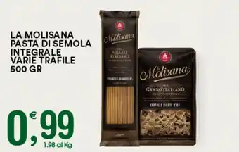 Gecop LA MOLISANA PASTA DI SEMOLA INTEGRALE VARIE TRAFILE 500 GR offerta