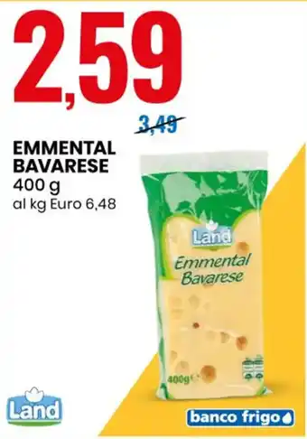 Eurospin EMMENTAL BAVARESE 400 g al kg Euro 6,48 offerta